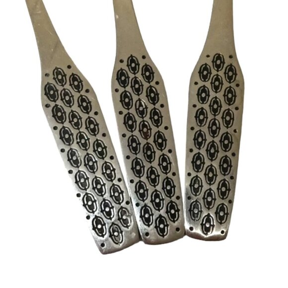Vintage 1970s Viners 'Shape' Stainless Steel Table Spoons Set of 3 & 2 Misshape - Picture 4 of 9